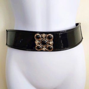 NWOT White House Black Market Black Jeweled Belt Size XS